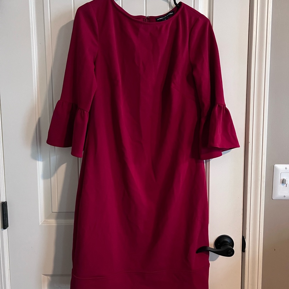 American Living Red Sheath Dress with Bell Sleeves